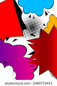 Awesome Cartoon Background, comic book abstract backdrop. Retro vector comics pop art design illustration.