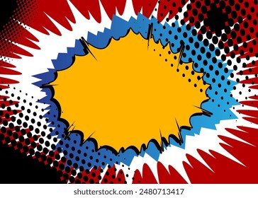 Awesome Cartoon Background, comic book abstract backdrop. Retro vector comics pop art design illustration.
