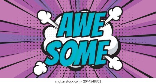 awesome cartoon text effect on pop art background vector