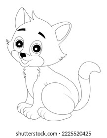 Awesome cat coloring page for kids