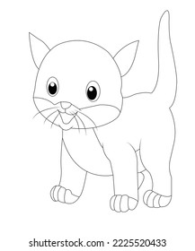 Awesome cat coloring page for kids
