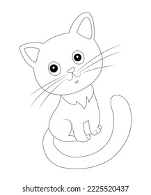 Awesome cat coloring page for kids