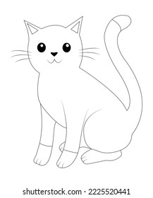 Awesome cat coloring page for kids