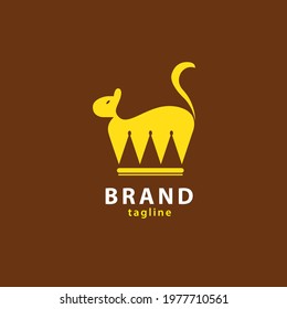 An awesome cat logo design, in a simple yet elegant style, this logo also has a king's crown in the negative space. this logo is suitable for your brand
