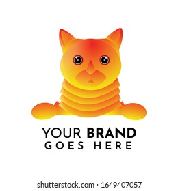 awesome cat logo in gradient vector style
