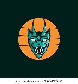 Awesome cat vector logo illustration