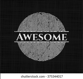 Awesome chalkboard emblem on black board