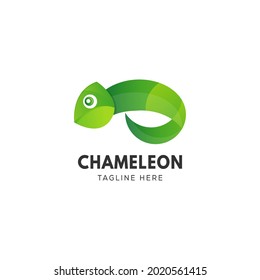 Awesome Chameleon Logo Gradient Vector Design Template