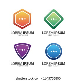 plantilla de vector de degradado del logotipo de chat impresionante