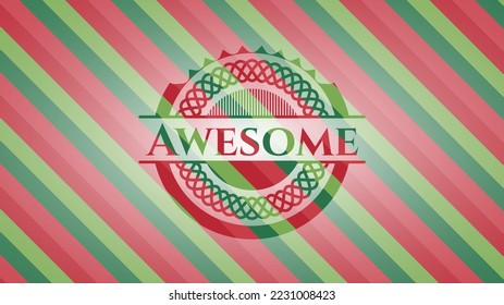 Awesome christmas colors style emblem. Vector Illustration. Detailed. 