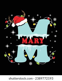 Awesome Christmas girl name t-shirt design