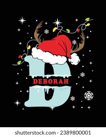 Awesome Christmas girl name t-shirt design 