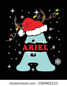 Awesome Christmas girl name t-shirt design