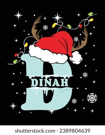 Awesome Christmas girl name t-shirt design