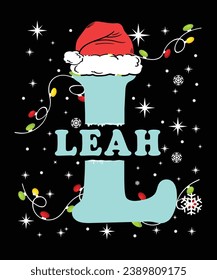 Awesome Christmas girl name t-shirt design