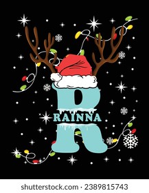 Awesome Christmas girl name t-shirt design