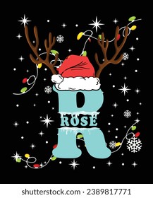 Awesome Christmas girl name t-shirt design