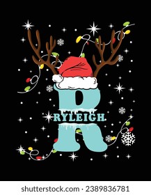 Awesome Christmas girl name t-shirt design