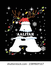 Awesome Christmas girl name t-shirt design