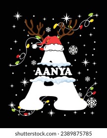 Awesome Christmas girl name t-shirt design