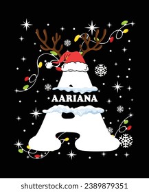 Awesome Christmas girl name t-shirt design