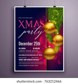 awesome christmas party flyer poster design template