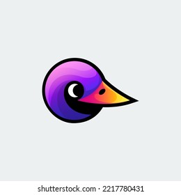 Awesome Circle Duck Face Premium Logo Vector 