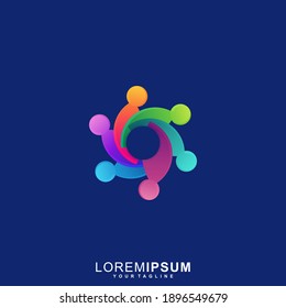 Awesome Circle People Team Premium Logo