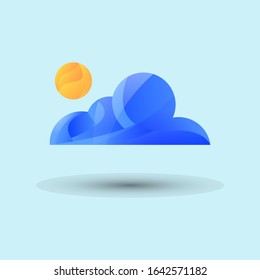 awesome cloud logo along with the sun