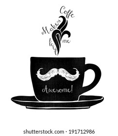 Awesome coffee cup with moustache