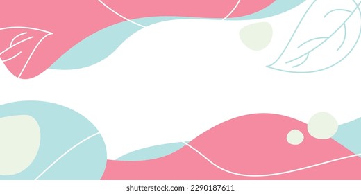 awesome color earth day background of abstract shapes, waves and leaves pattern with free space for text. Template for banners, posters, social media