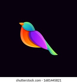 awesome colorful bird gradient logo