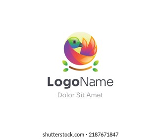 Awesome colorful bird logo gradient