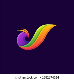 Awesome colorful bird vector logo