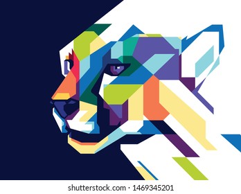Awesome Colorful Cheetah Design Vector