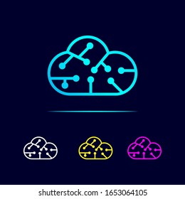 diseño de vectores colorido impresionante para el logotipo de tecnología de nube