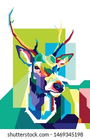 Awesome Colorful Deer Design Vector 