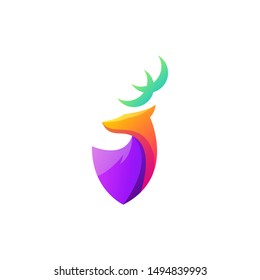 awesome colorful deer logo design