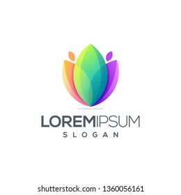 awesome colorful flower logo design ready to use