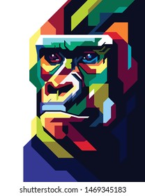 Awesome Colorful Gorilla Design Vector