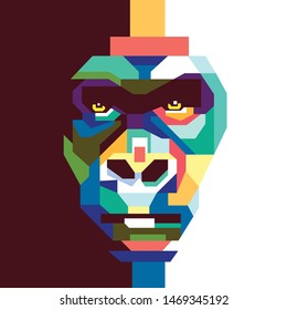 Awesome Colorful Gorilla Design Vector