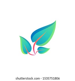 awesome colorful leaf logo design