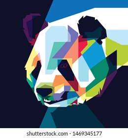 Awesome Colorful Panda Design Vector