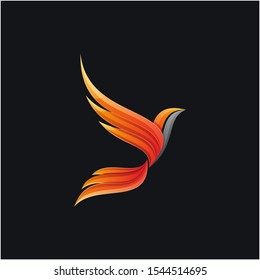 awesome colorful phoenix logo design