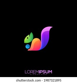 Awesome Colorful Squirrel Premium Logo Vector