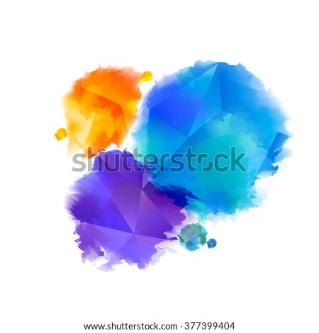 Awesome Colorful Watercolor Vector Splashes. Abstract Holi Festival Texture. Beautiful Paint Splashes Isolated on White Background. Graphic Design Element.