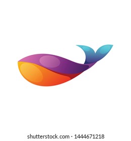 Awesome colorful Whale illustration design