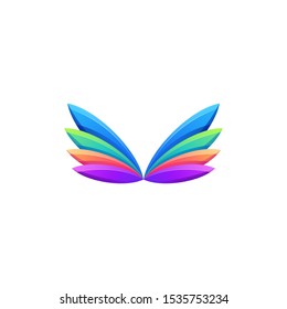 awesome colorful wings logo design