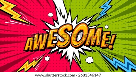 awesome comic art background in wto color with thunder