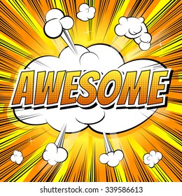 Awesome - Comic book style word.